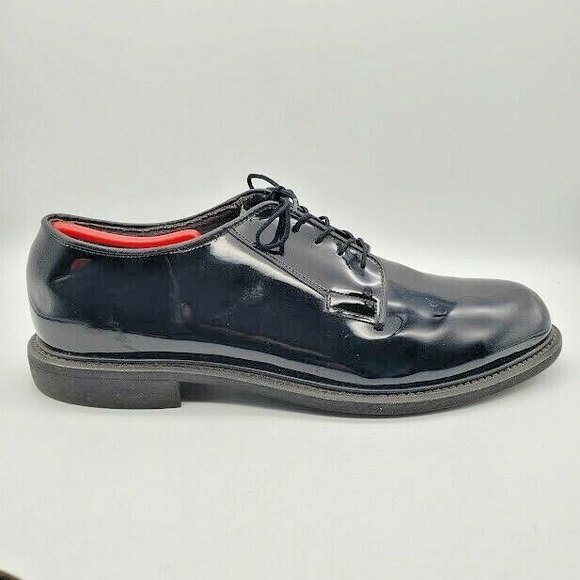 BATES Long Wearing High Gloss Patent Lace Up Oxford Dress Shoes Men's Size 13.5 - Picture 1 of 11